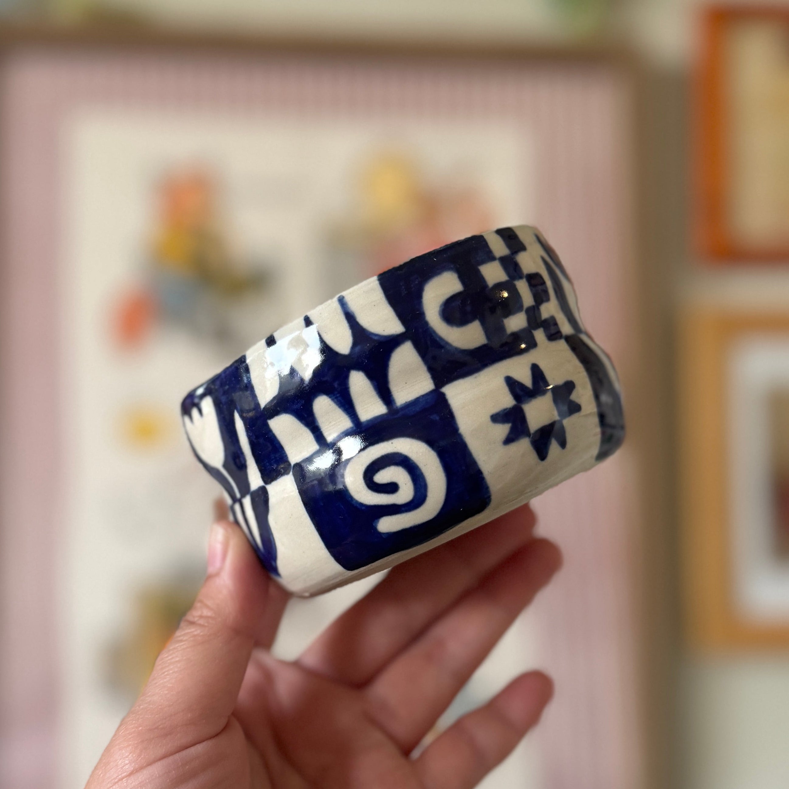 curious porcelain blue sauce bowl