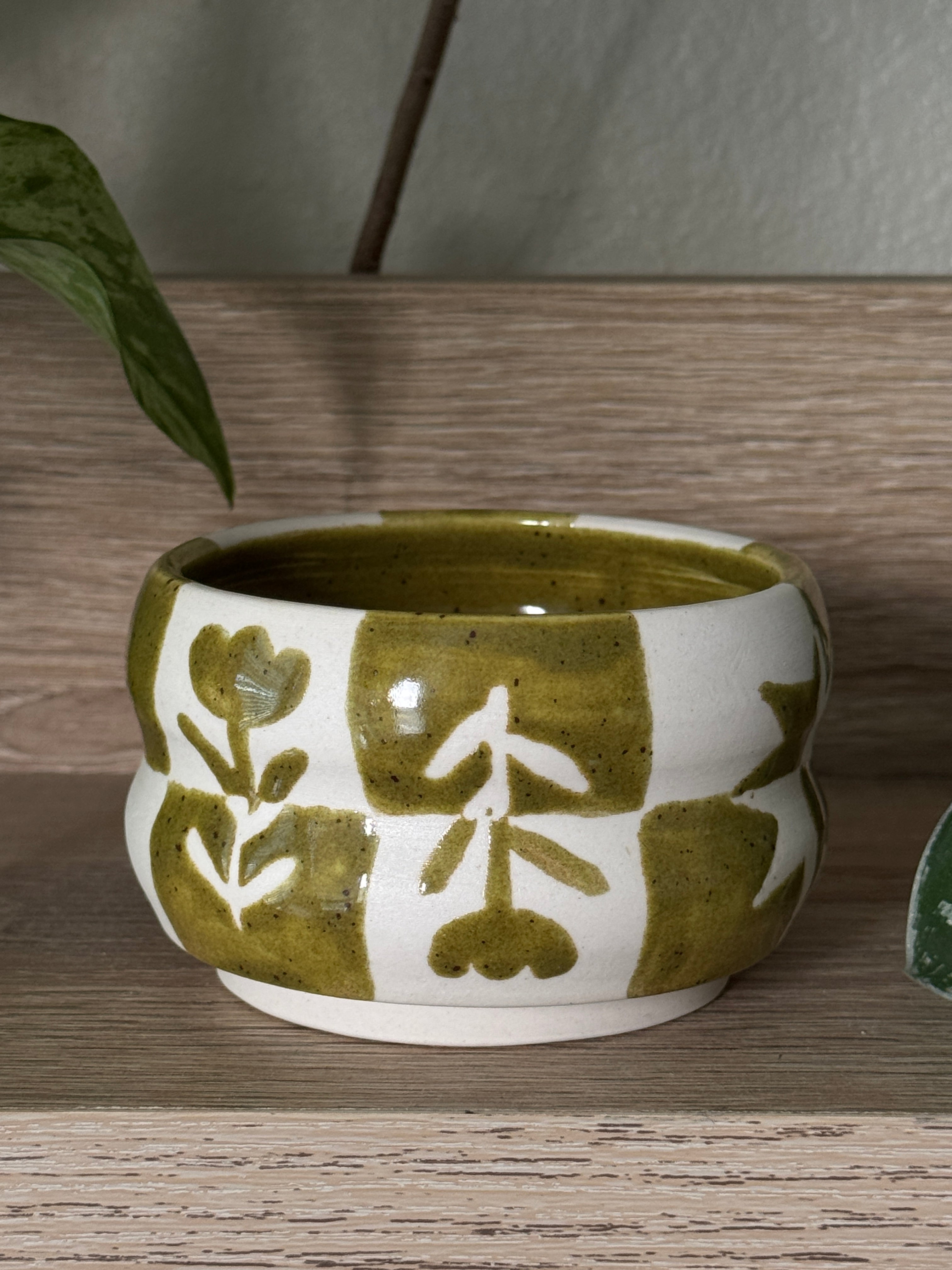 porcelain botanical blocks bowl