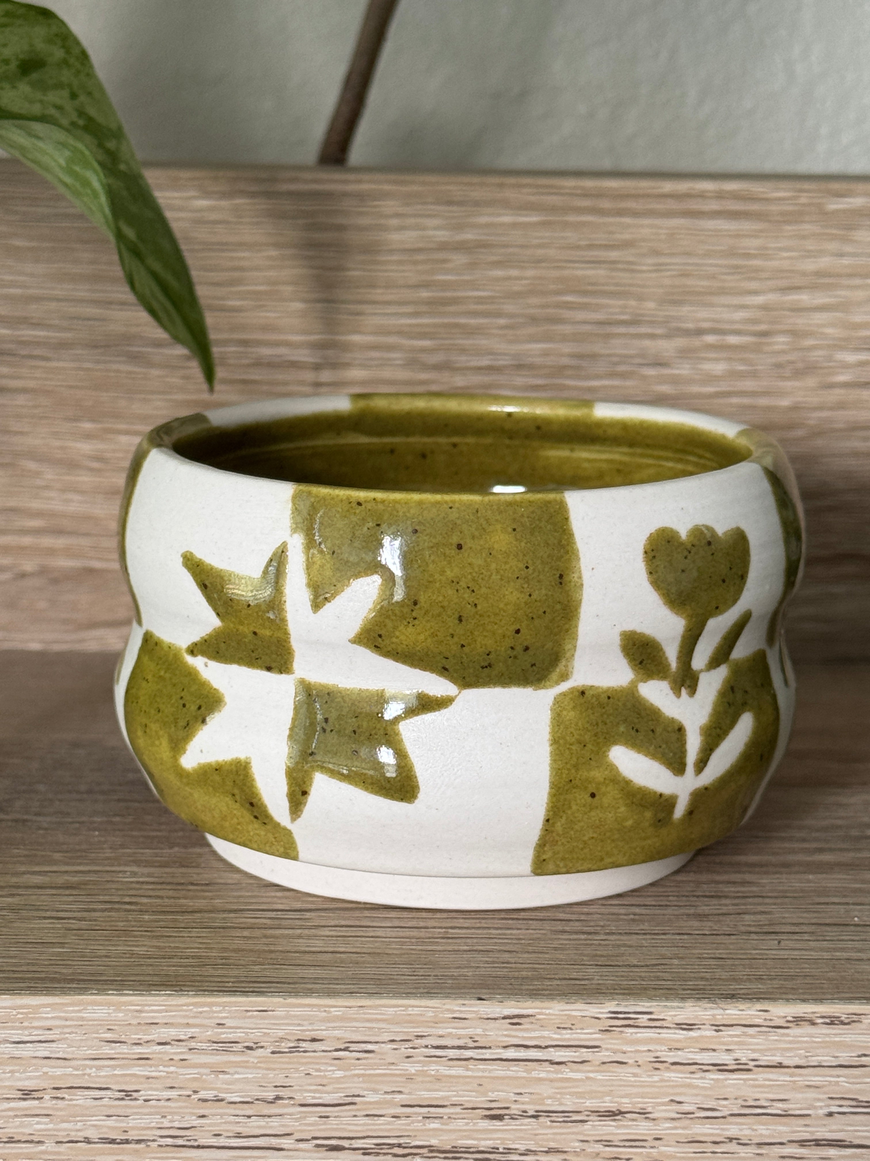 porcelain botanical blocks bowl