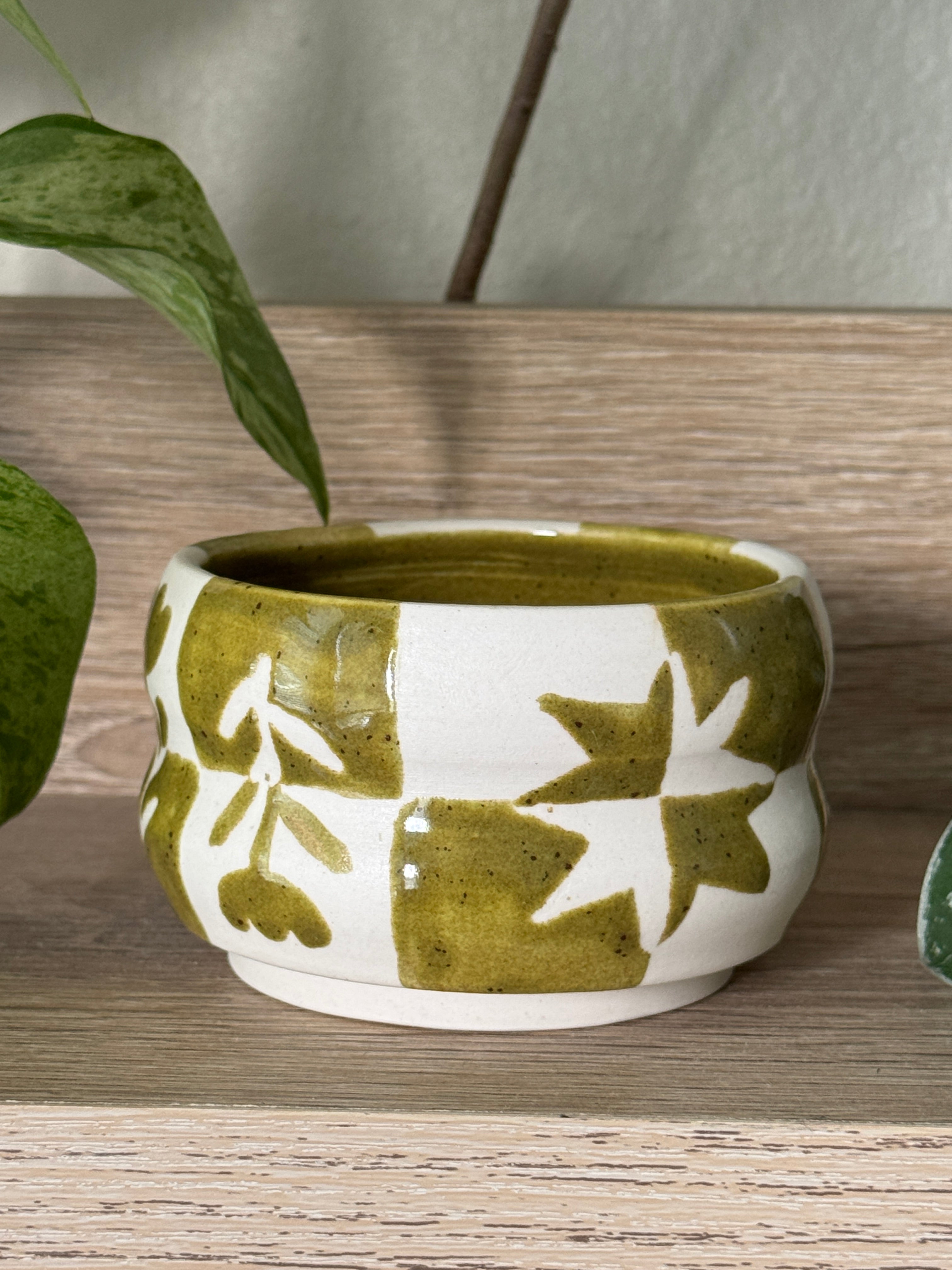 porcelain botanical blocks bowl