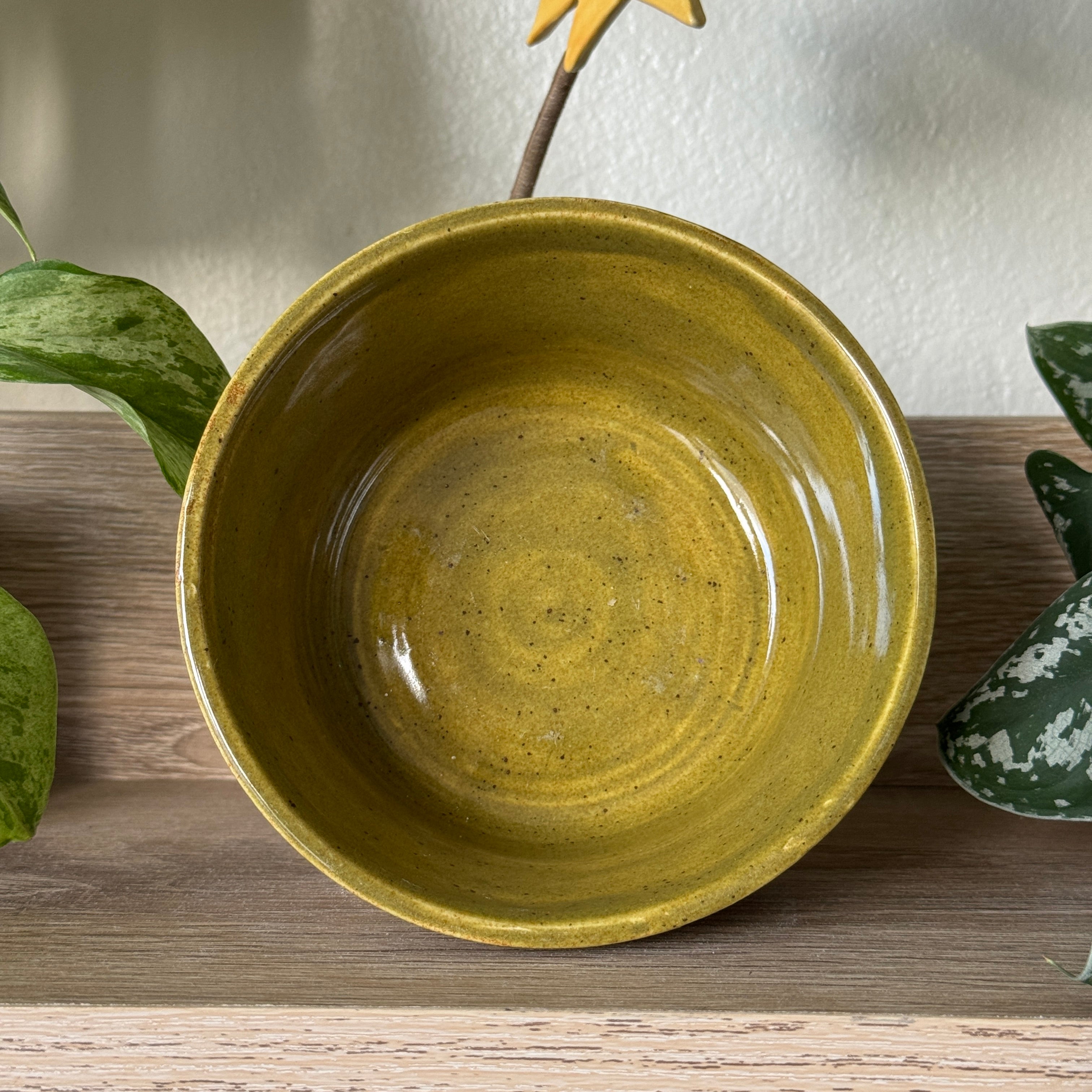 porcelain sgraffito ribbed botanical bowl