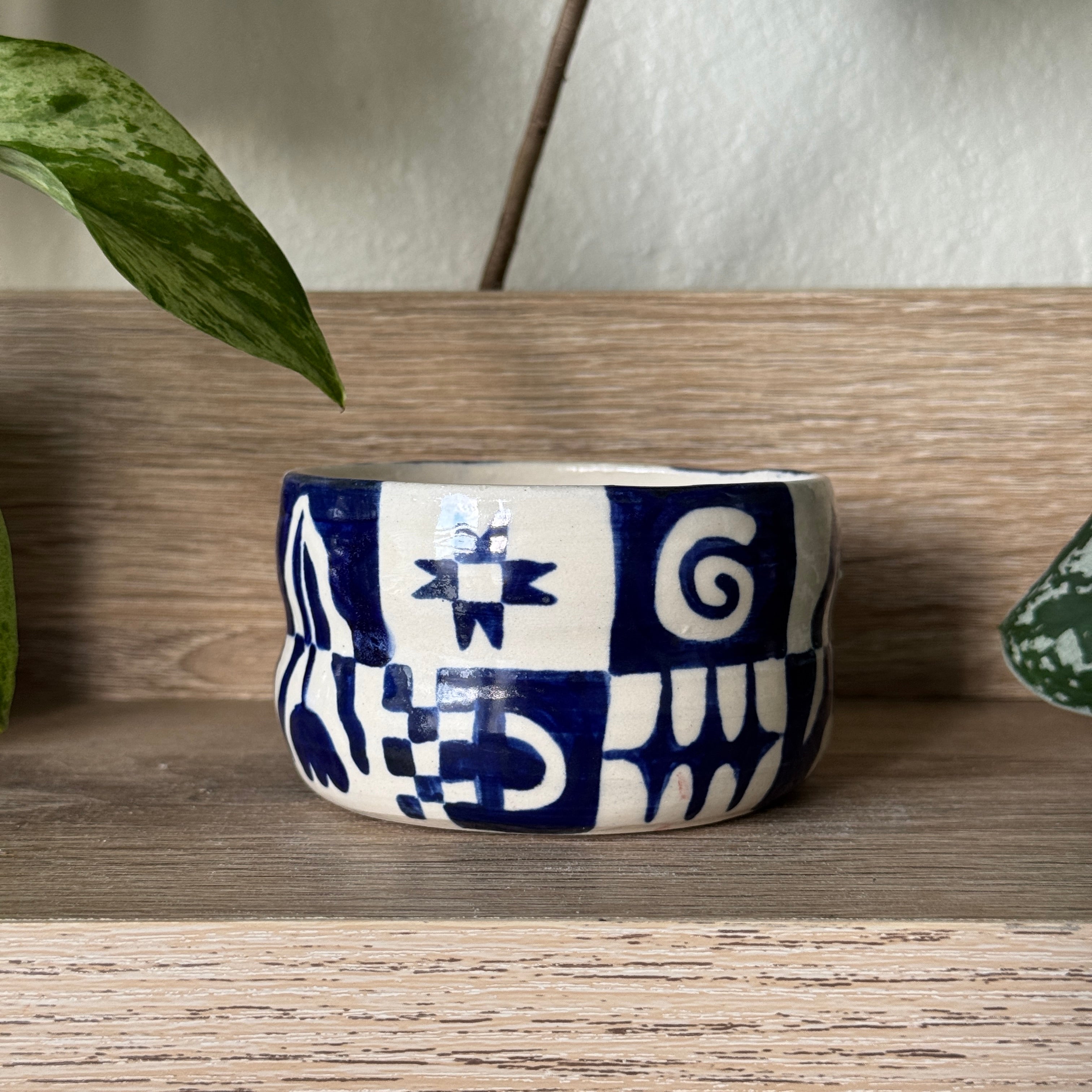 curious porcelain blue sauce bowl