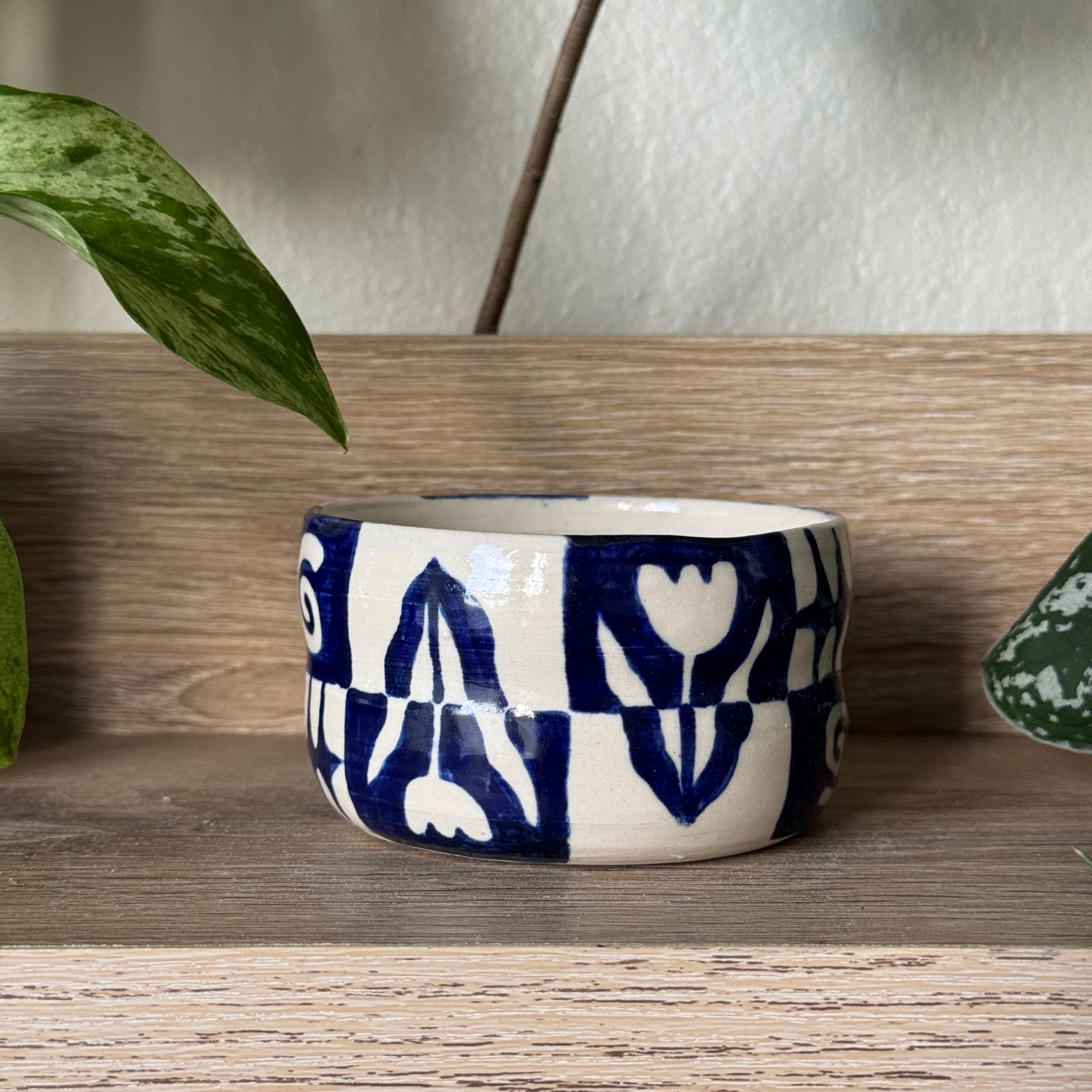 curious porcelain blue sauce bowl