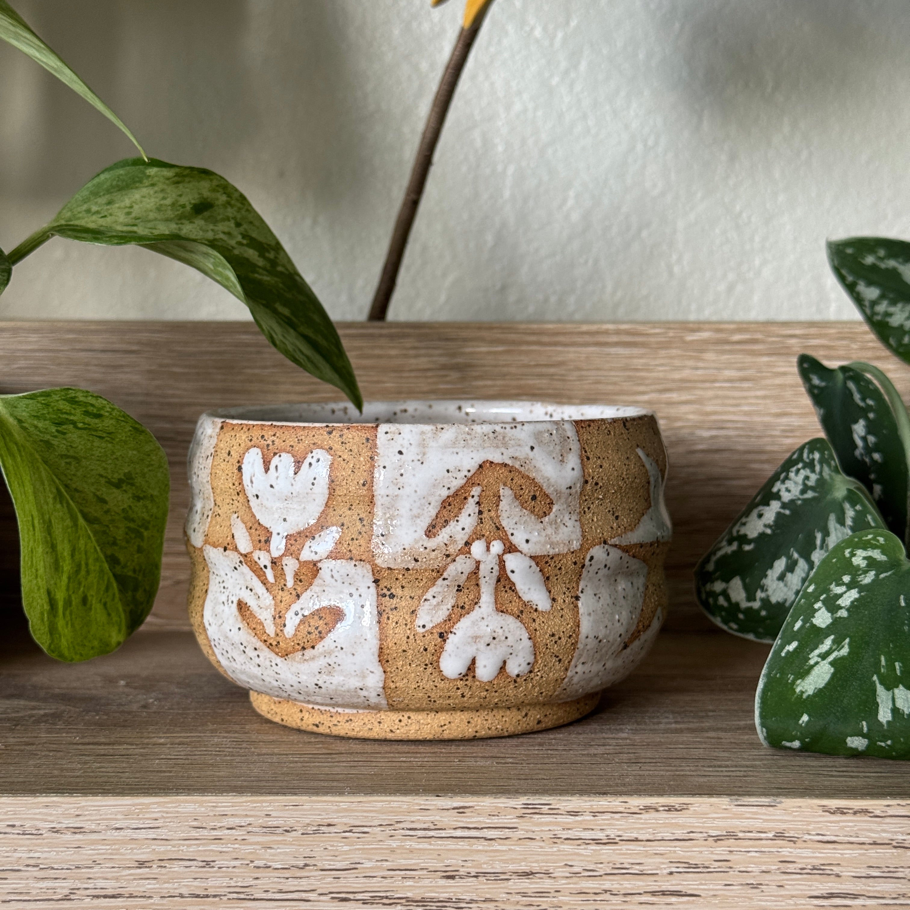 checker garden bowl