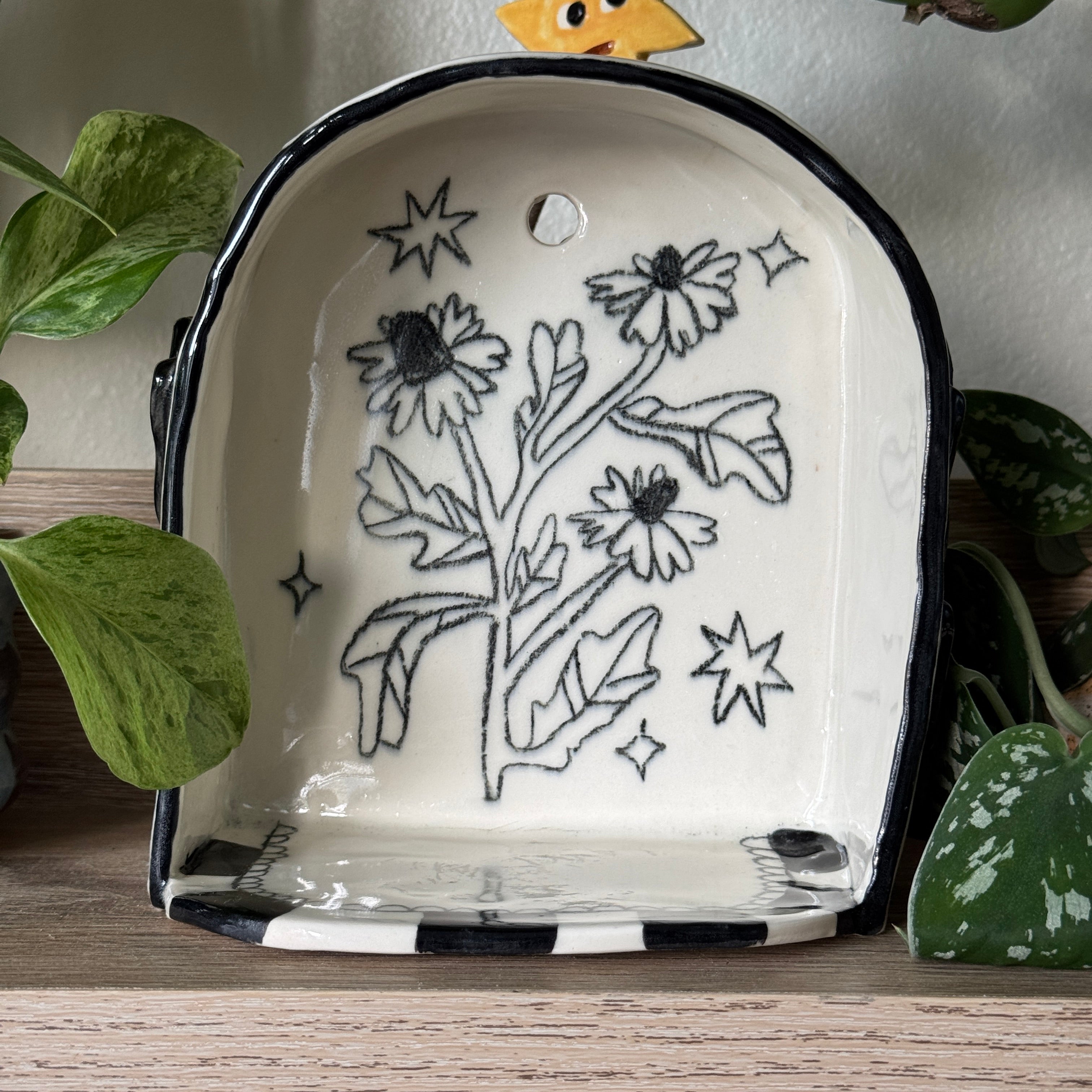 wildflower porcelain nook sconce