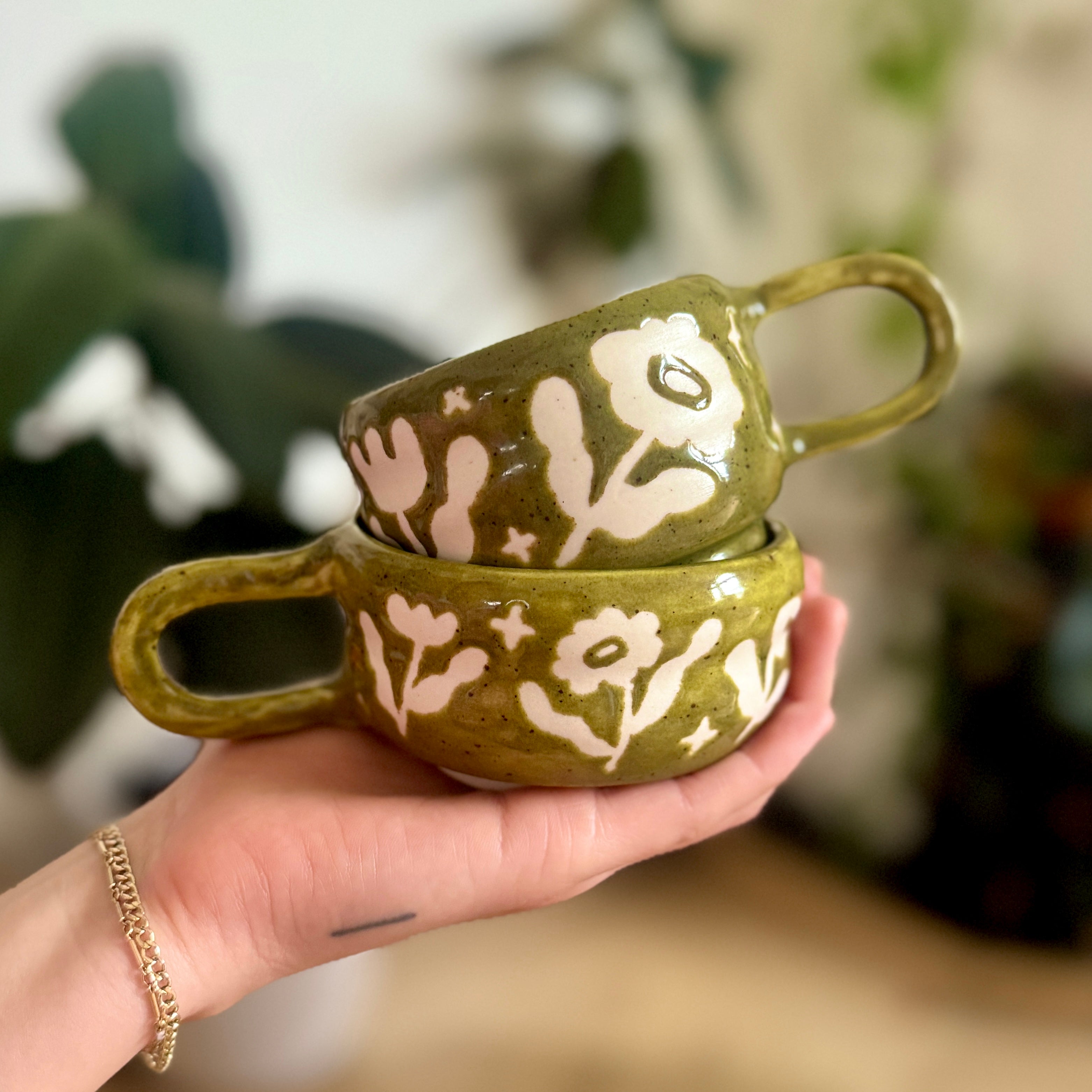 low meadow bloom porcelain mug